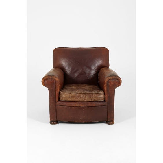 Vintage brown leather armchair image