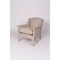 Grey French linen Gustavian armchair