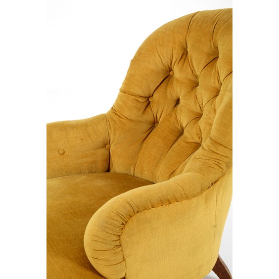 image of Victorian gold velvet tub armchair