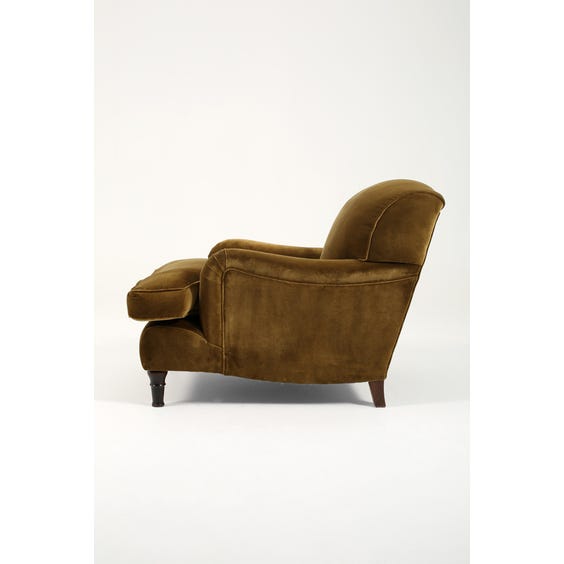Modern moss brown velvet armchair image