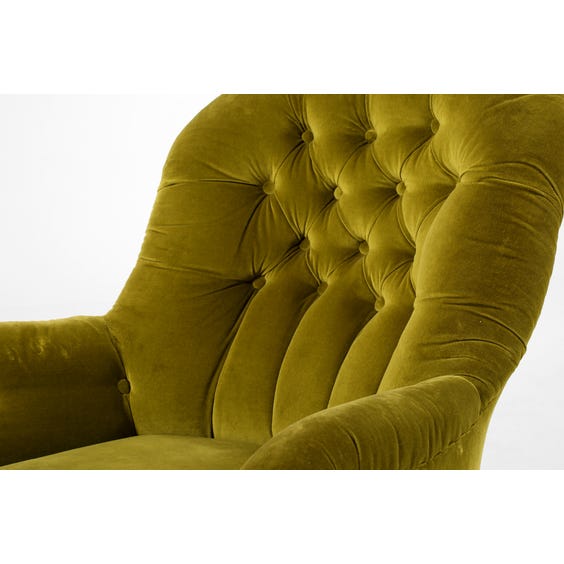 Victorian moss green velvet armchair image