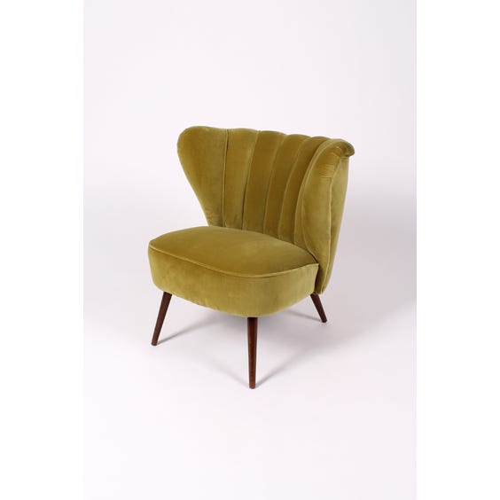 Midcentury olive velvet cocktail chair image