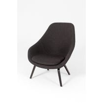 Large charcoal wool high back armchair