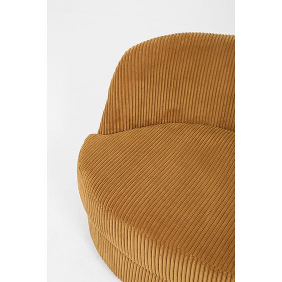 image of Modern caramel cord wide armchair