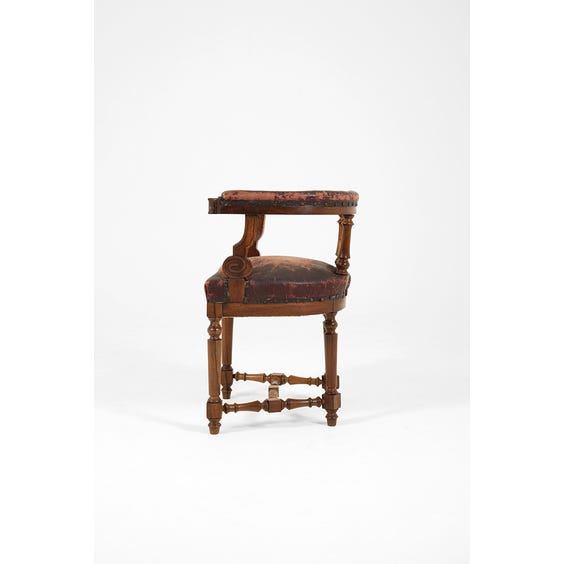 image of 19th century Basque worn leather chair