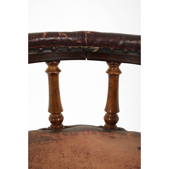 image of 19th century Basque worn leather chair