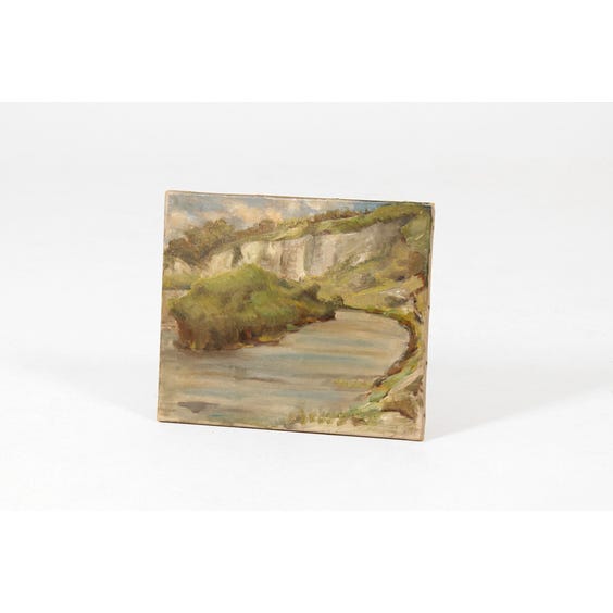 image of Vintage seascape oil painting cove