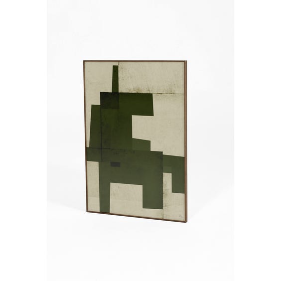 image of Print of forest green overlapping shapes