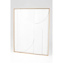Large white geometric abstract relief panel 