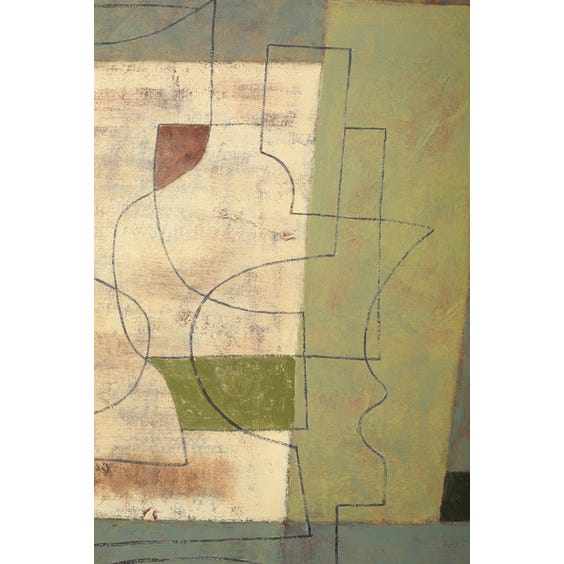 Midcentury abstract still life painting  image