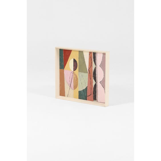 image of Abstract green and pink shapes painting