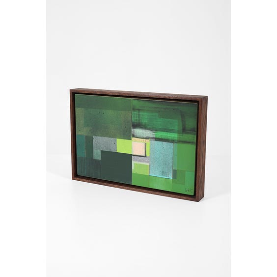 image of Modern green blue abstract acrylic spray painting