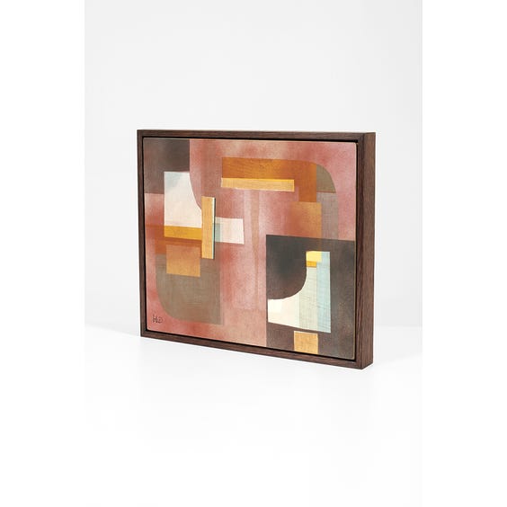 image of Modern brown and blush abstract acrylic spray painting