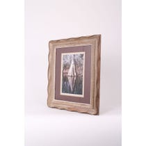 Carved limed oak framed photograph