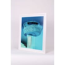 Blue tinted airport tower print