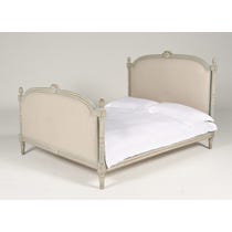 Period French natural linen bed