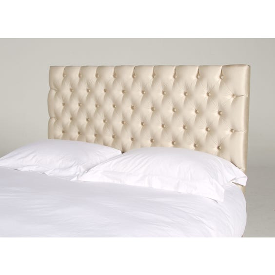 image of Ivory pearl satin 5ft headboard