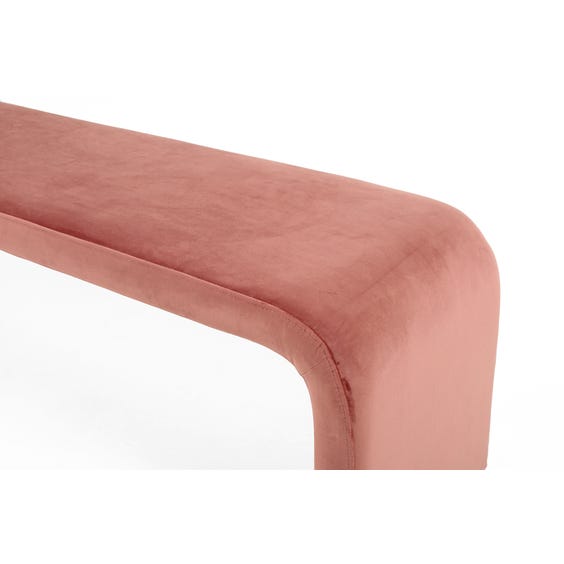 image of Postmodern dusky pink velvet bench