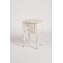 French white carved bedside table