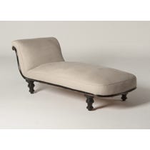 Victorian natural linen chaise longue