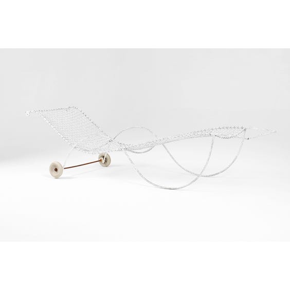 Modernist metal wire sun lounger image