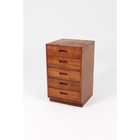 image of Vintage teak filing cabinet chest