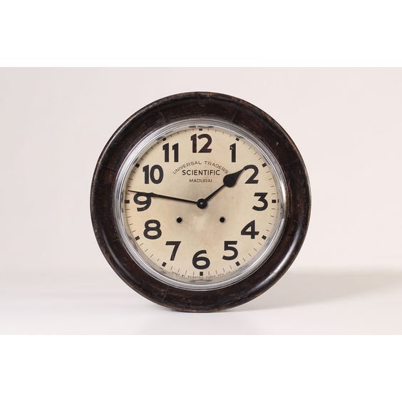 image of French wooden school wall clock
