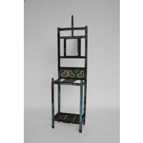 Rustic blue painted hall stand