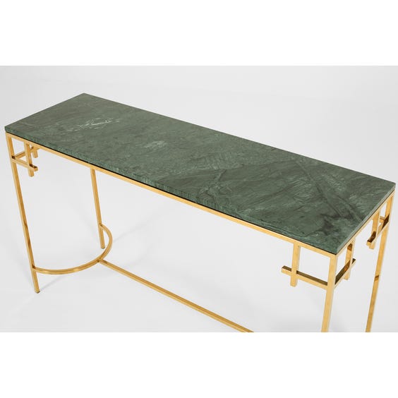 image of Green marble top console table