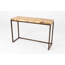 Solid onyx top console table