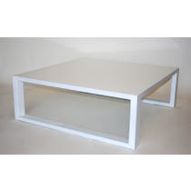 White lacquered square coffee table