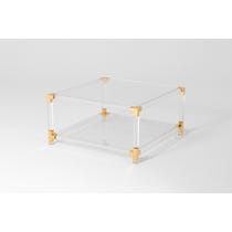 1970s perspex brass coffee table