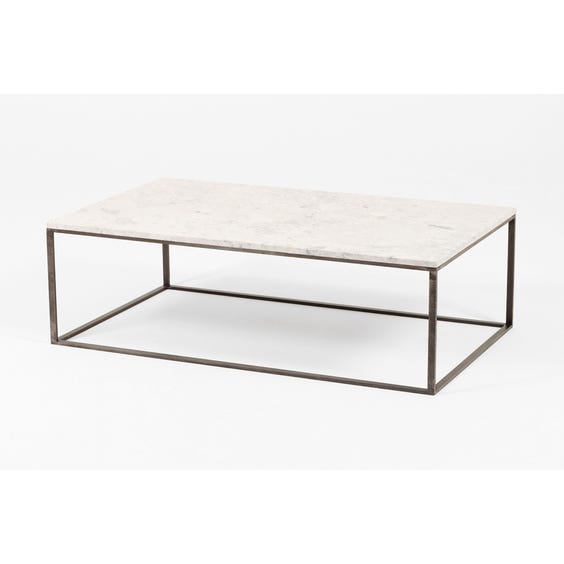 image of Pale grey marble top coffee table