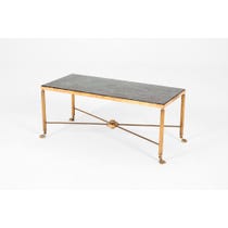 Midcentury green marble coffee table