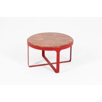 Modern red travertine coffee table 