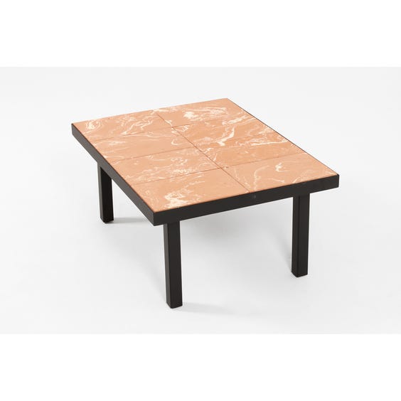Low terracotta tiled coffee table image