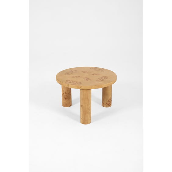 image of Modern circular burr wood coffee table