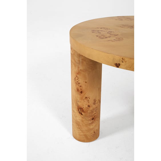 image of Modern circular burr wood coffee table