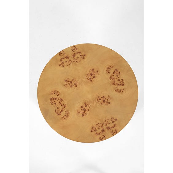 image of Modern circular burr wood coffee table