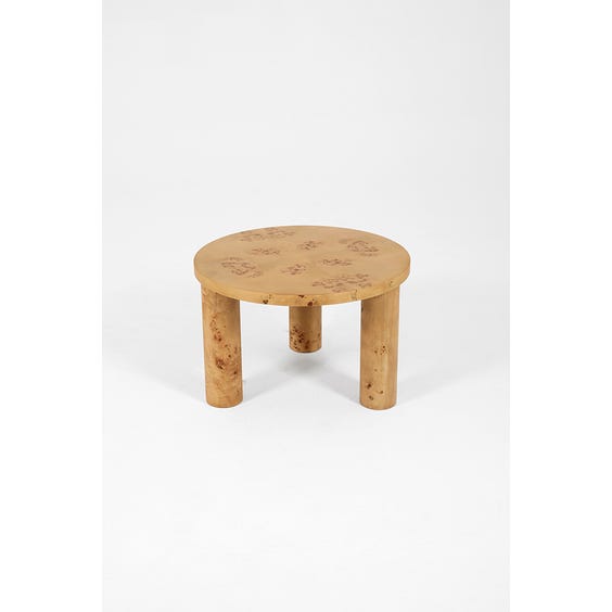 image of Modern circular burr wood coffee table