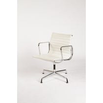 Eames white leather low chair