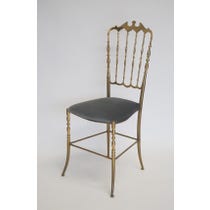 Gold bamboo chair grey seat