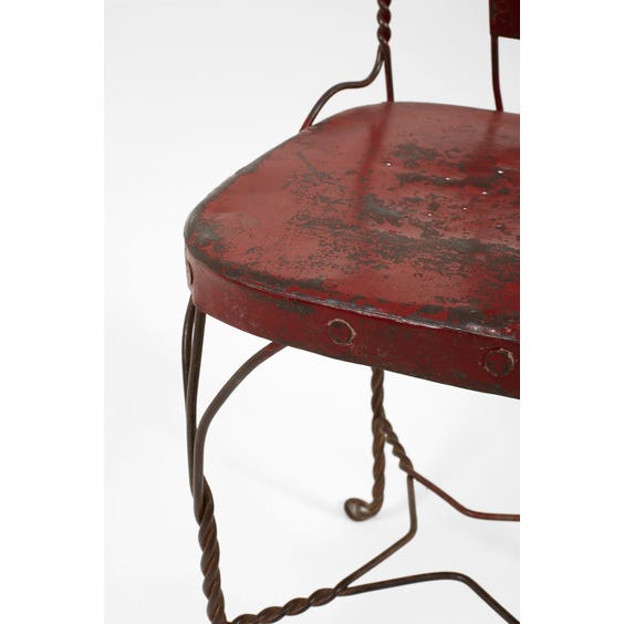 image of Rustic metal twisted wire chair