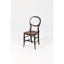 Victorian ebonised chair rattan seat