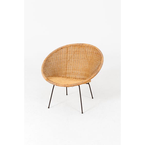 Vintage circular wicker chair image
