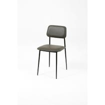 Modern grey leather dining chair 