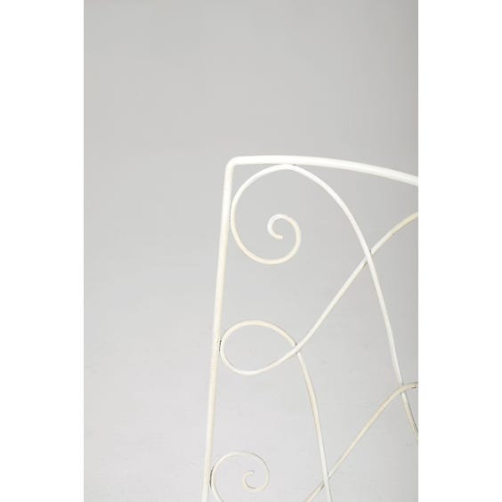 image of French 1960's white painted ironwork metal garden chair