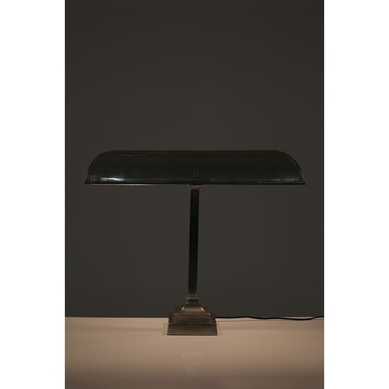 Pewter metal banker's desk lamp image