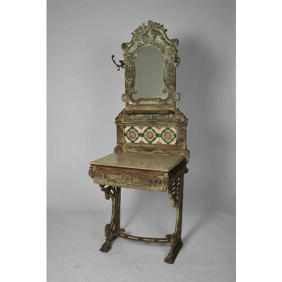 image of Ornate rusted metal dressing table