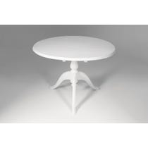 Traditional white circular dining table